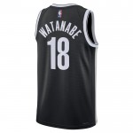 Maillot NBA Brooklyn Nets Yuta Watanabe 18 Nike 2022-23 Icon Edition Noir Swingman - Homme